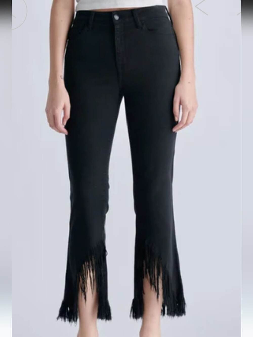 Cello Black Frayed-Hem Flared Cropped Jeans Size 13 EUC!! Worn once! - Picture 3 of 12